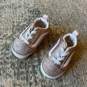 Vans crib shoes, size 2, Sparkly Pink, like new